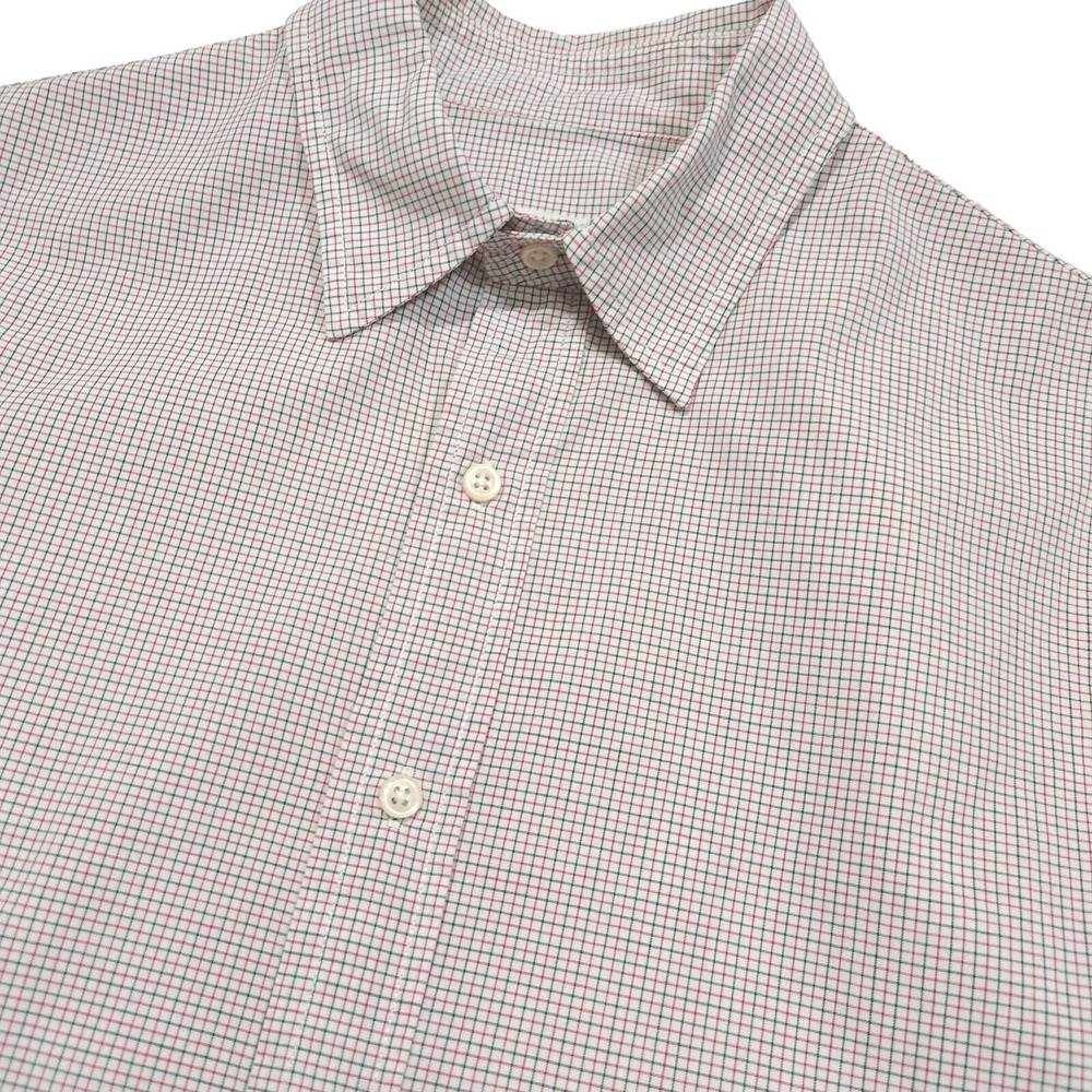 Club Monaco Slim Fit Shirt Mens Small Button Down Long Sleeve White Checkered